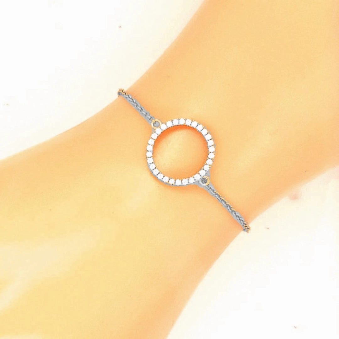 Sterling Silver Medium CZ Circle Bracelet Now Trending
