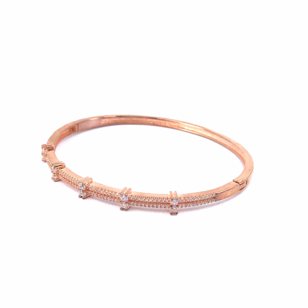 Rhodium / Gold / Rose Gold Plated Sterling Silver with Bars Bangle Bracelet Unforgettable Composites Traditional Sight