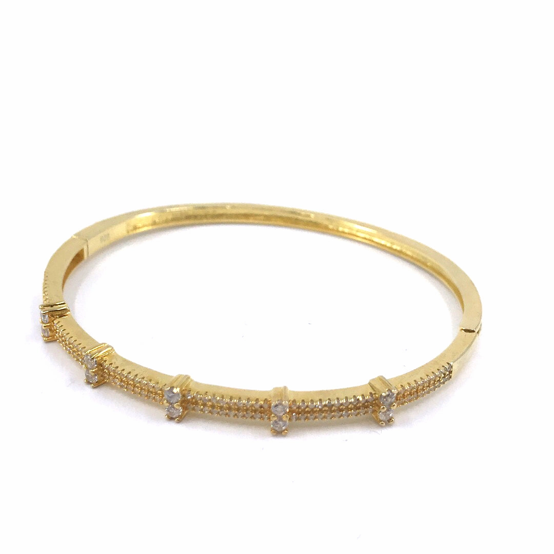 Blackened Steel Textured Surfaces Rhodium / Gold / Rose Gold Plated Sterling Silver with Bars Bangle Bracelet