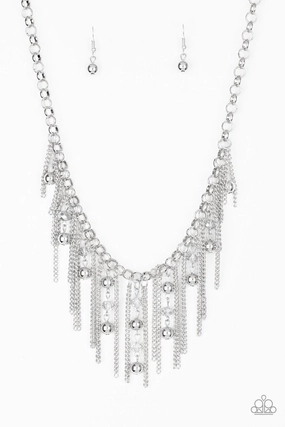 Paparazzi Accessories ?Ever Rebellious - Silver Necklace? Flat Rate Ship $4.50? Printed Adornment