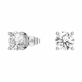 2ctw Round Brilliant 4 Prong Solitaire Stud Earrings Sparkling Design Beautiful Jewelry