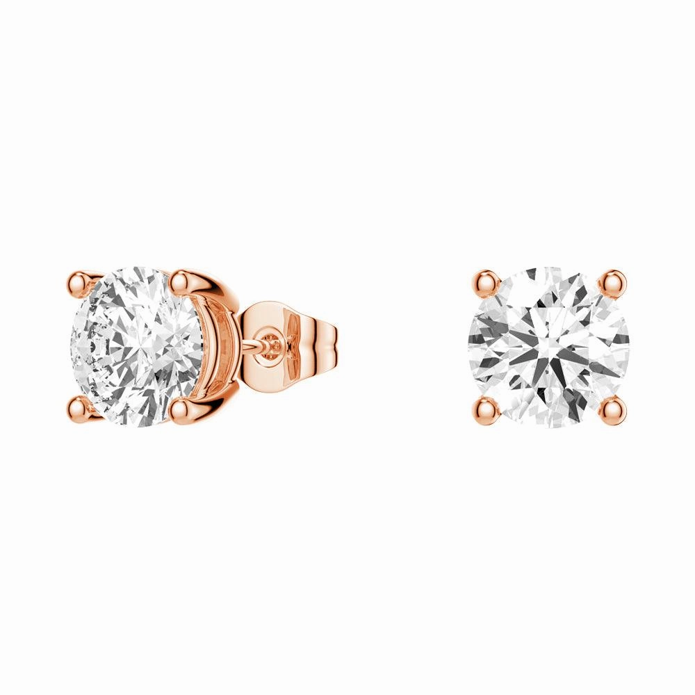 Elegant Piece 2ctw Round Brilliant 4 Prong Solitaire Stud Earrings
