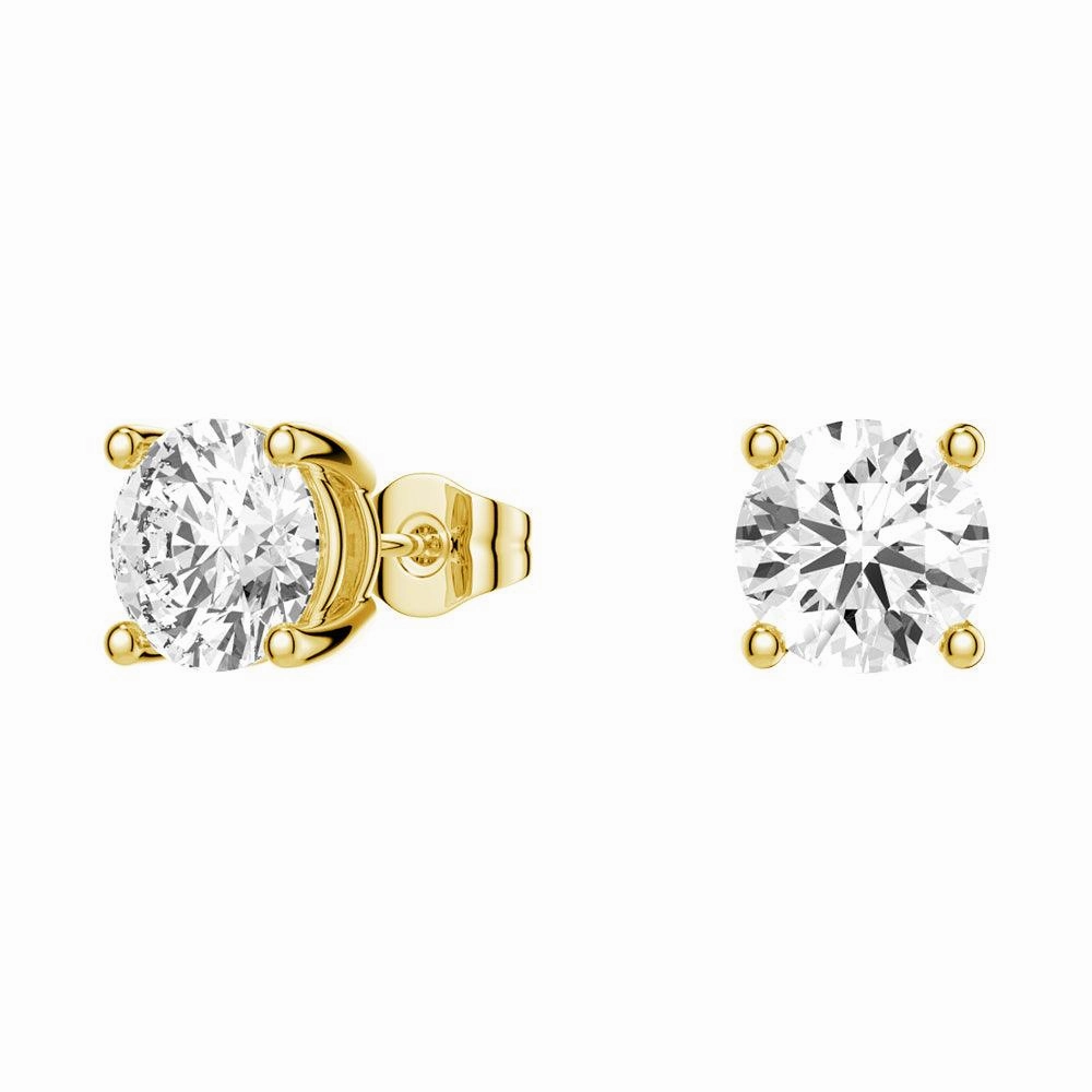 Round Ornament Gorgeous appearance 2ctw Round Brilliant 4 Prong Solitaire Stud Earrings
