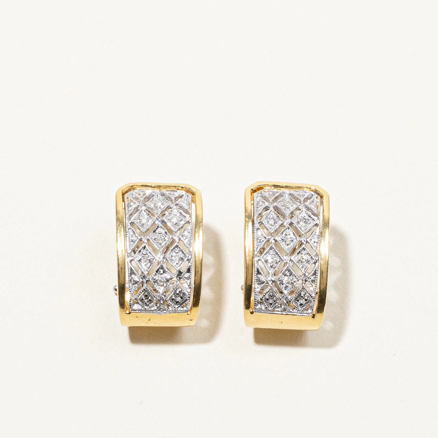 Timeless Look Design Iconic Touch Filigree Diamond Huggie Earrings | 0.11ctw |