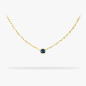 Timeless Wardrobe Birthstone Necklace September- Sapphire 14K Gold Necklace