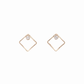 Fine Square Diamante Stud Chic Selection