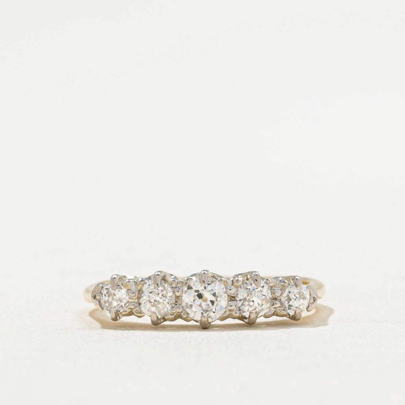 Sleek Feature Five Stone Old European Cut Diamond Ring | 0.53ctw | SZ 6.75