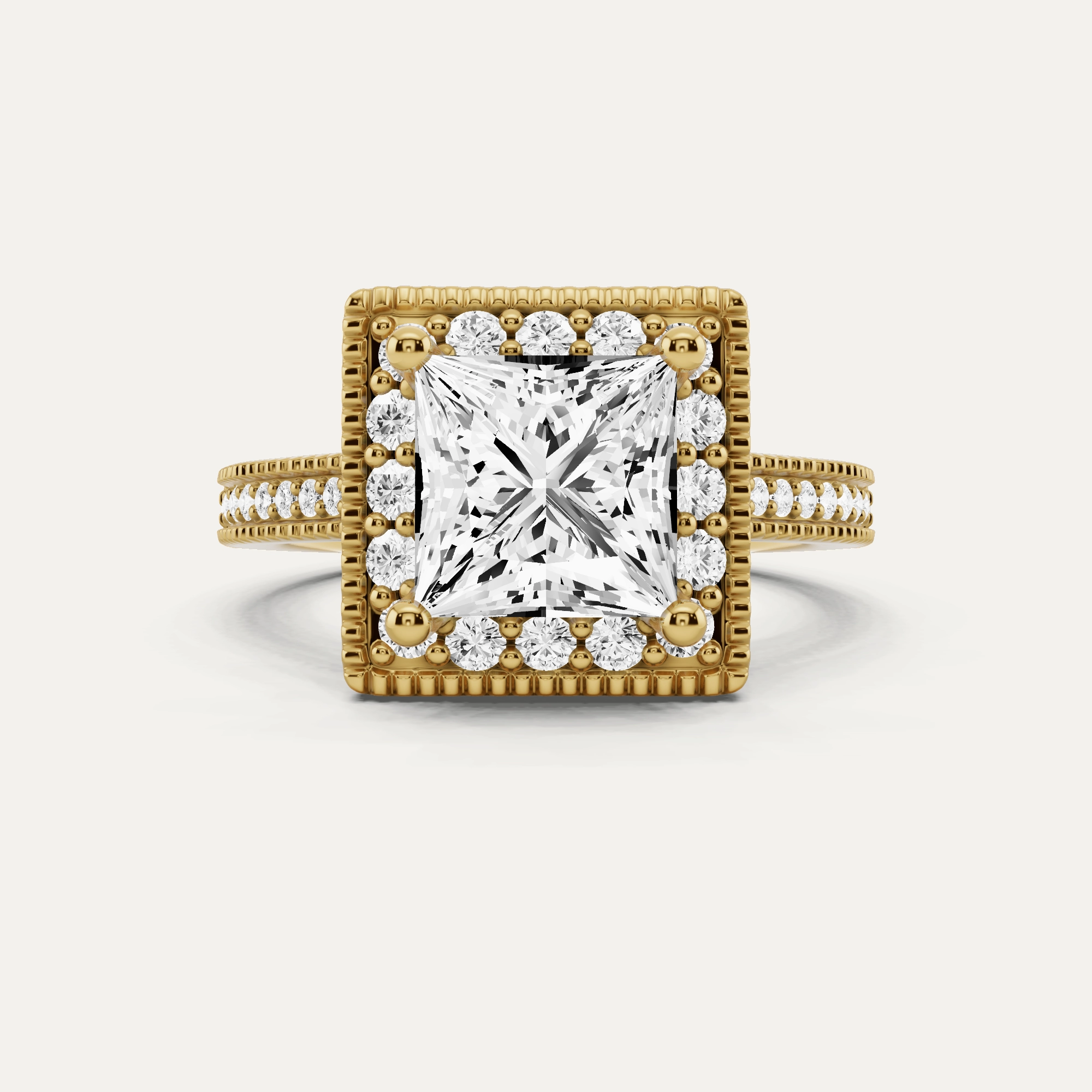 Daily Look Natural Details 2 3/8 ctw Princess Diamond Side Stone Engagement Ring