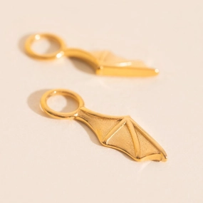 Bat Wing Chunky Huggie Hoop Charms Vogue Touch