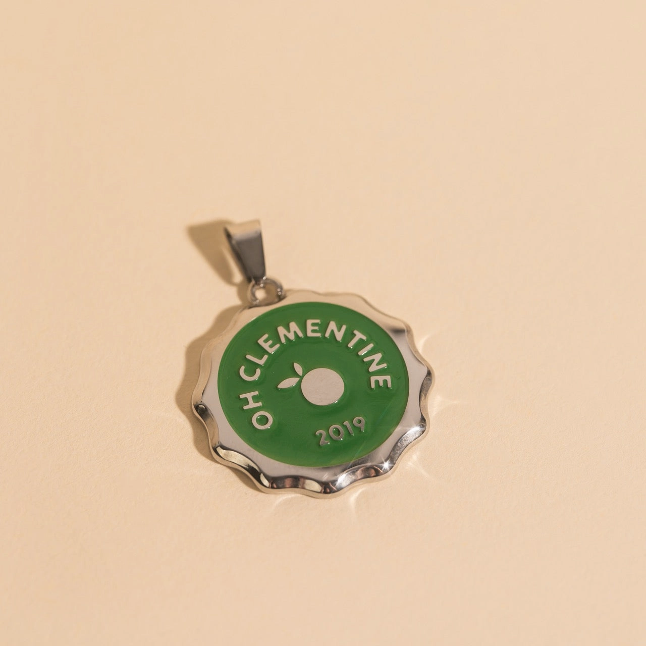 Oh Clem Bottle Cap Necklace Charm Smooth Accent