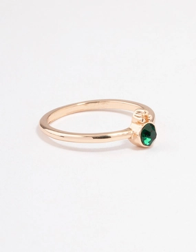 Green Round Beaded Ring Pearlescent Finish