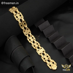 Freeman Laser Cut Nawabi Gold Rhodium Bracelet for Men - FMGB04 Now Clarity Final Touch