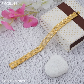 Freemen Dimond cut ad gold bracelet for Men - FMGB168 Heroic Symbol