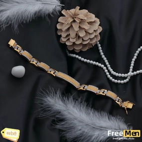 FreeMen Gold Plated Diamond Bracelet (6 Month warranty) FMGA012 Creative Vision