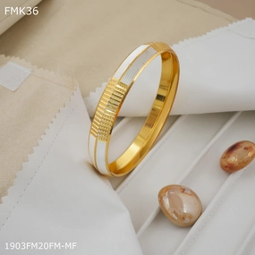 FreeMen golden and silver kada for Men FMK36 Meritorious Entry Edgy Vibe