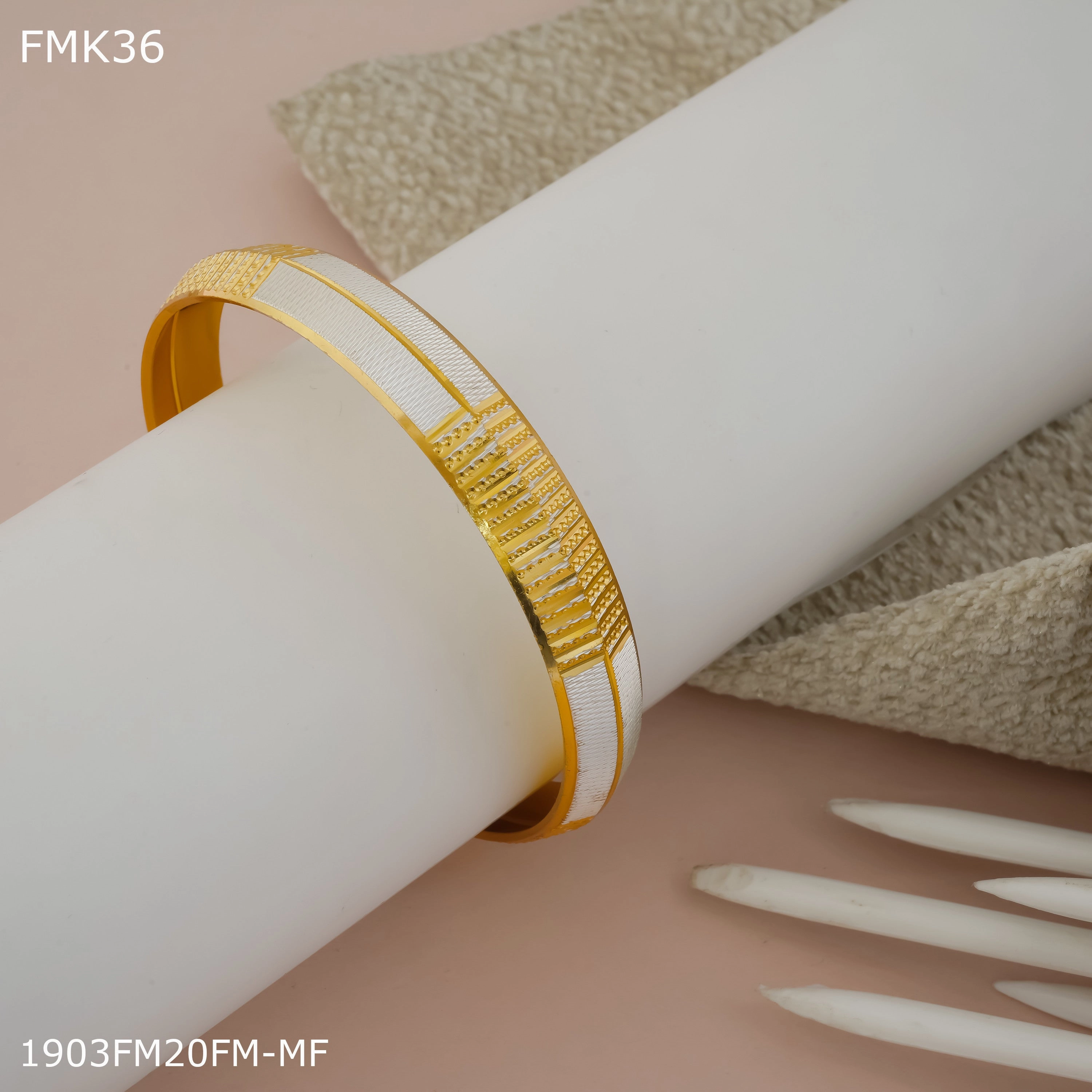 FreeMen golden and silver kada for Men FMK36 Ideal Complement Stellar Amalgamations