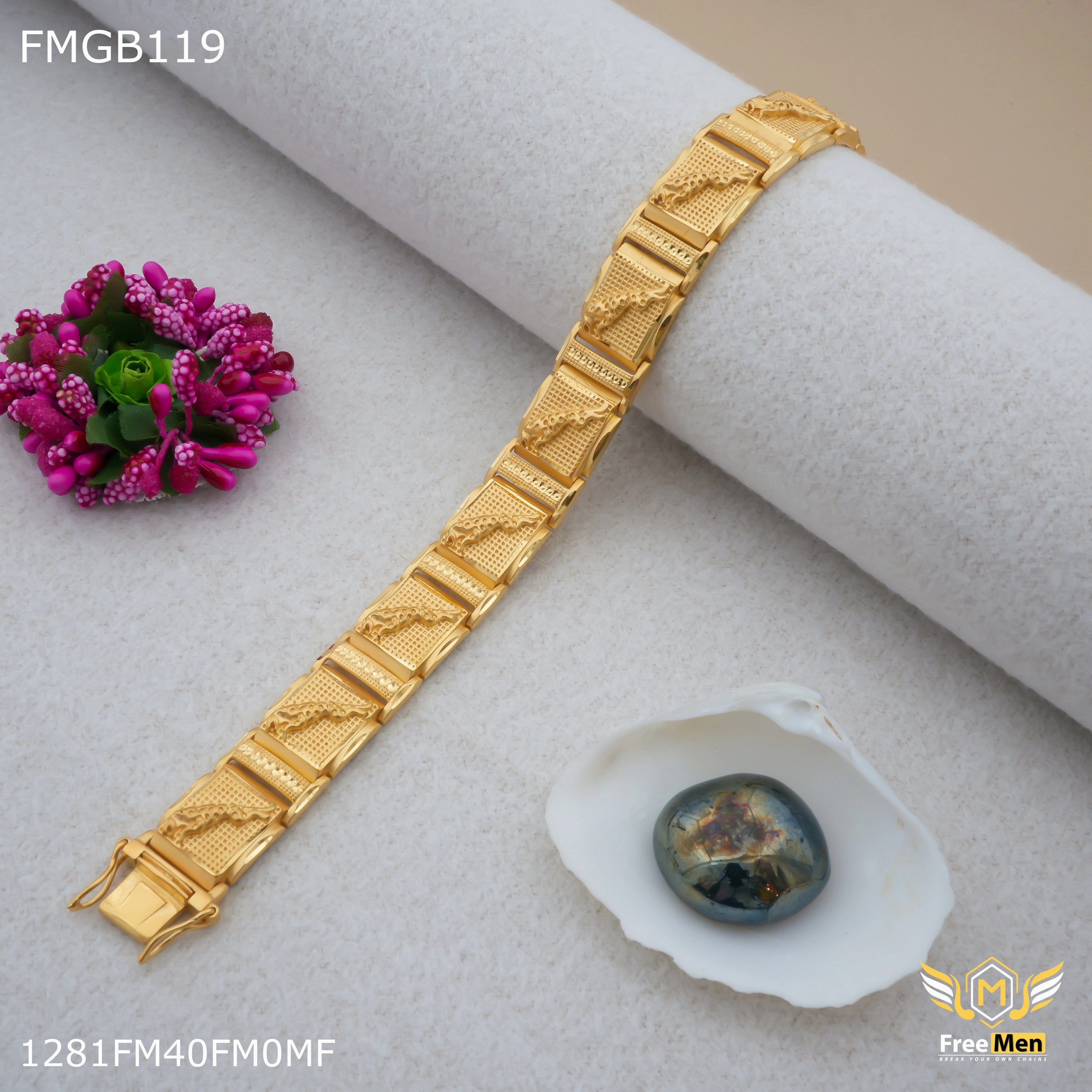 Freemen Jaguar gold plated Bracelet for Men - FMGB119 Unlimited Composite
