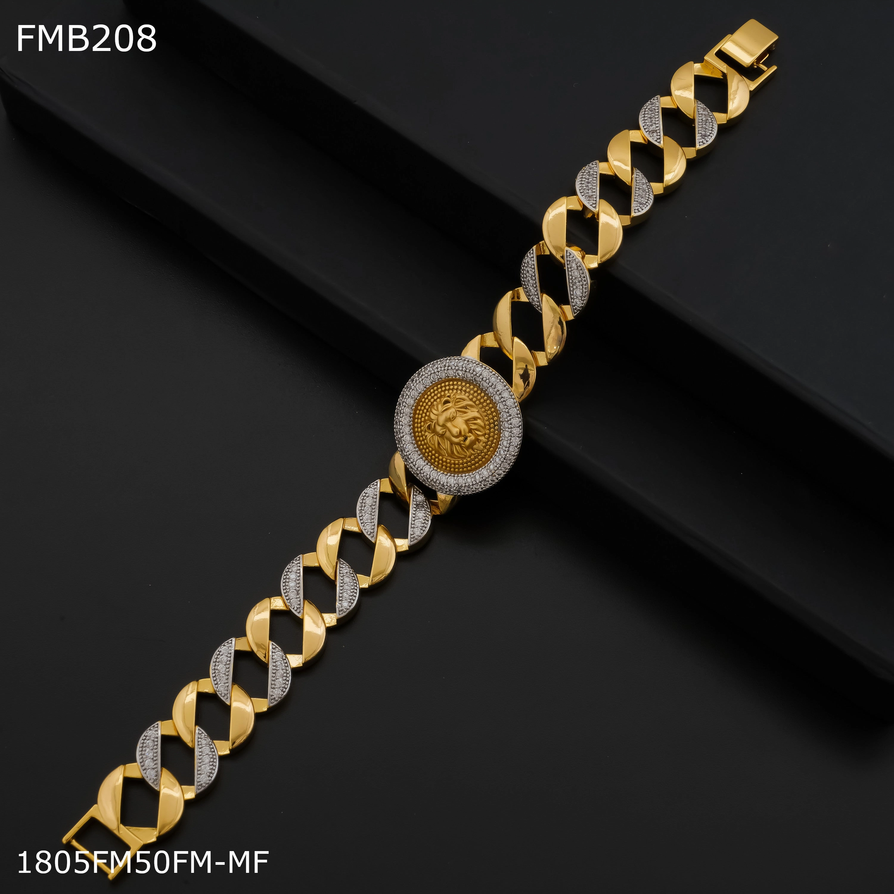 Withstand Time Pleasant Surprise Freemen Lion ad goldne Bracelet For Men - FMB208