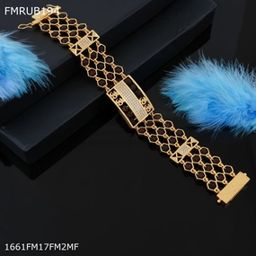 Bridal Shower First Look Freemen Om ad Three line rudraksha bracelet for Man - FMRUB194/1