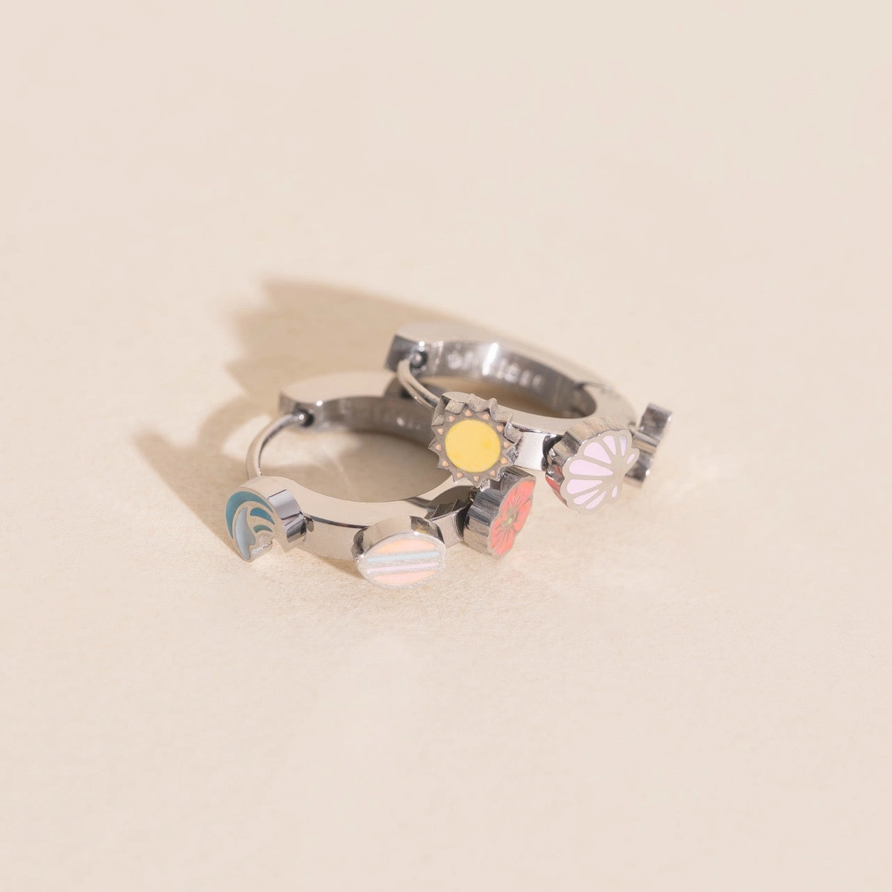 Beach 3D Huggie Hoop Earrings Impeccable Highlight Chic Detail