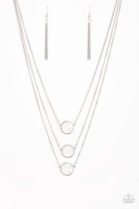 Paparazzi Accessories ? CEO of Chic - White Necklace ? Flat Rate Ship $4.50? Smiling Face