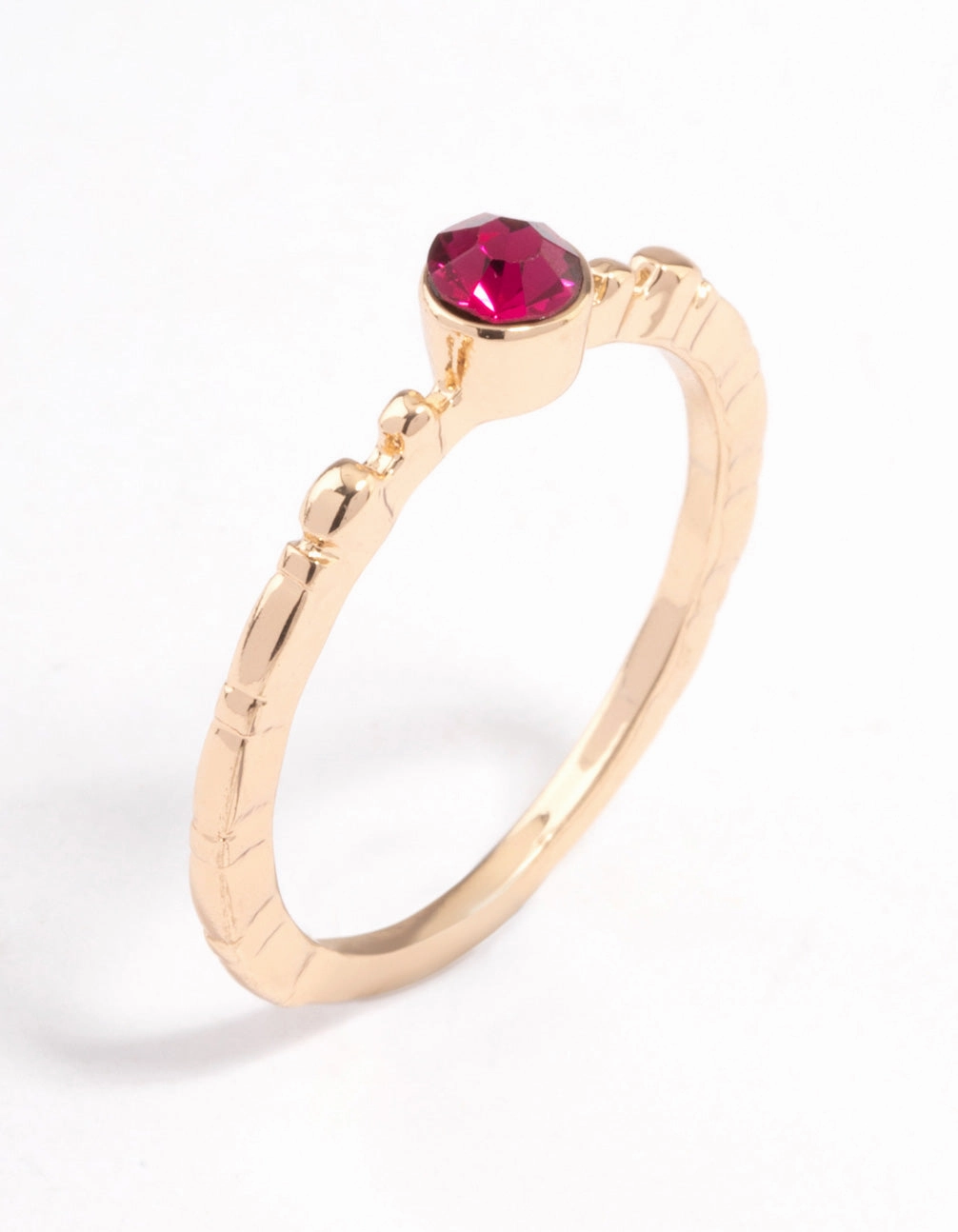 Fuchsia Beaded Band Ring Opulent Design