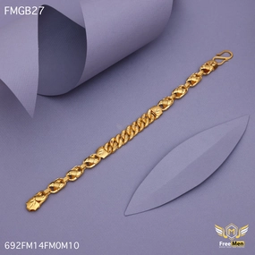 Confidence Builder Meritorious Fusions Freemen  Gold Plated Attention Atta Bracelet for Men - FMGB27