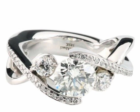 fixed size Long-Lasting Shine Gelin Abaci Diamond Engagement Ring in 14k White Gold 1.64ctw