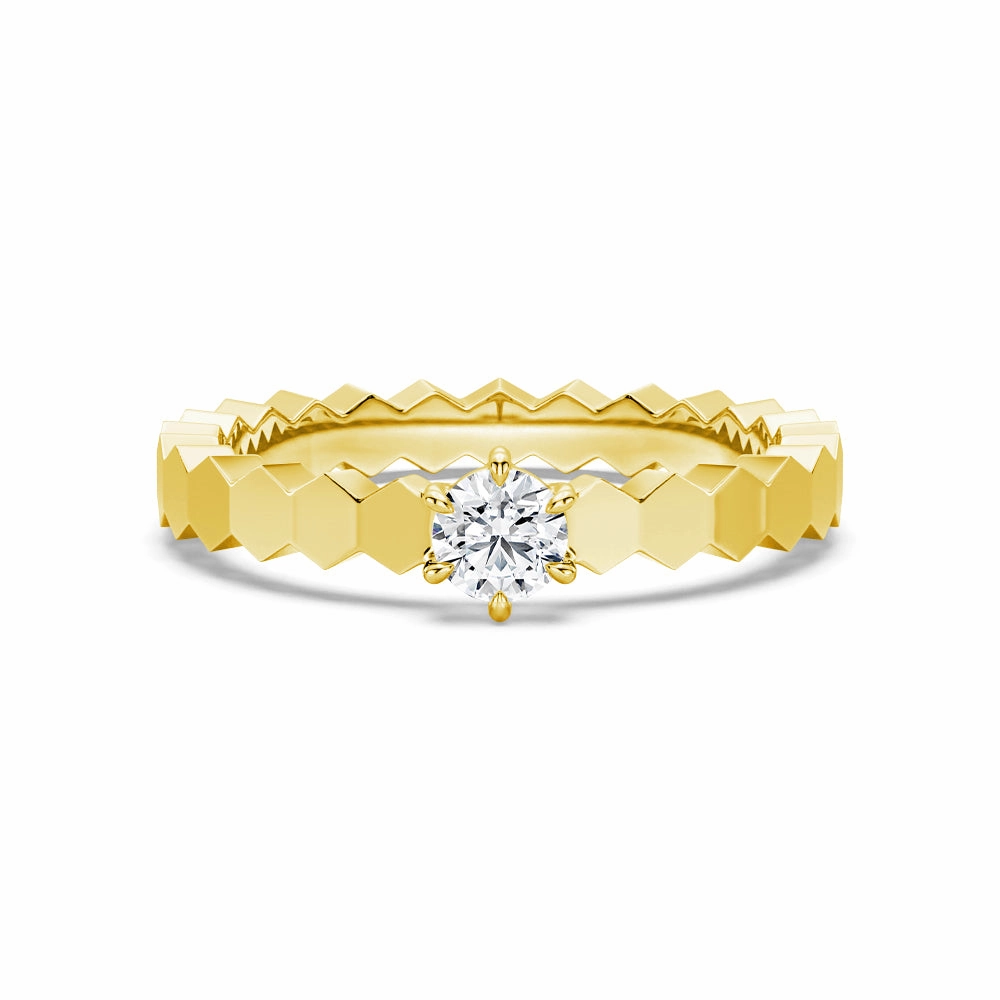Contemporary piece Geometric Lab Grown Diamond Promise Ring