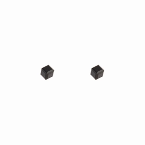 Solid Black 3D Cube Stud Earrings Affordable Essential Contemporary Decor