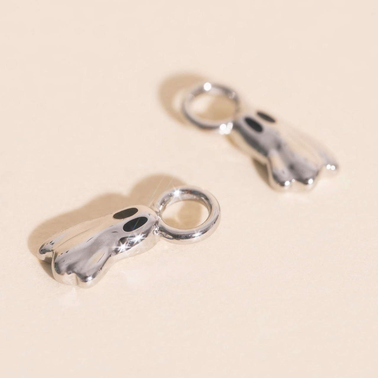 Ghost Huggie Hoop Charms Trendy Design Shiny Pieces