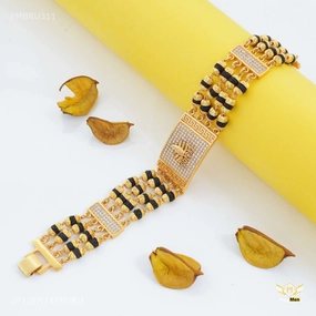 Vintage Yet Fresh Functional Fashion Mahakal with Shini AD Box Bracelet For Men - FMBRU311
