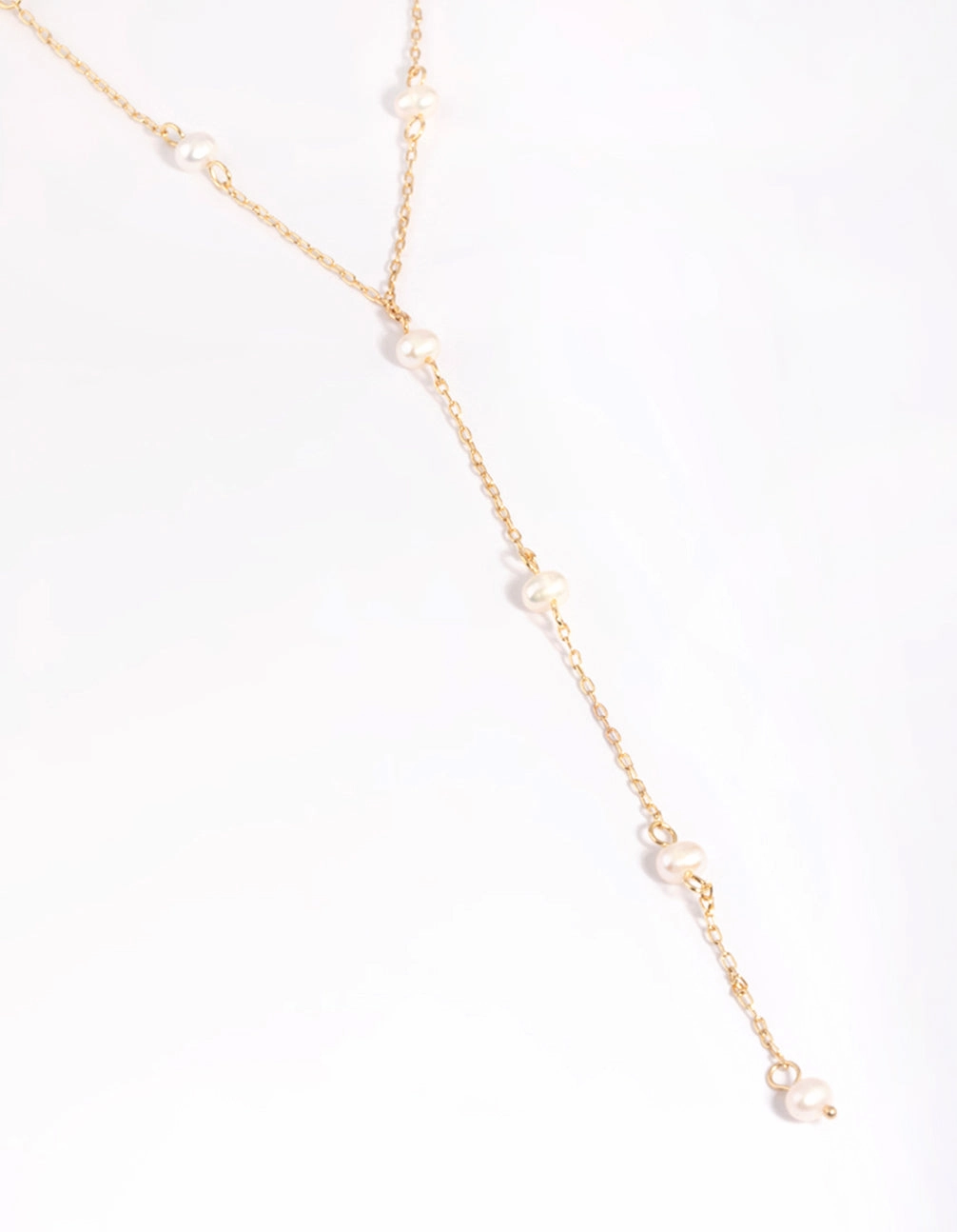 Chic Pick Gold Plated Freshwater Pearl Lariat Necklace