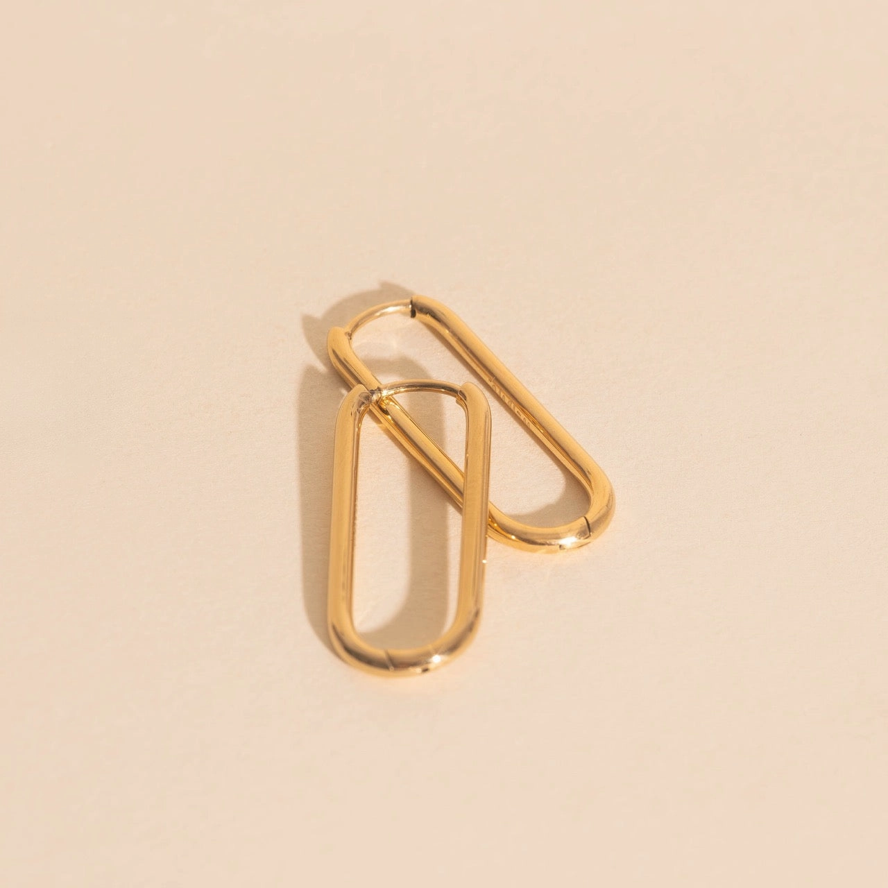 Refined Accent Evening Ready Thinny Rectangle Rounded Huggie Hoop Earrings