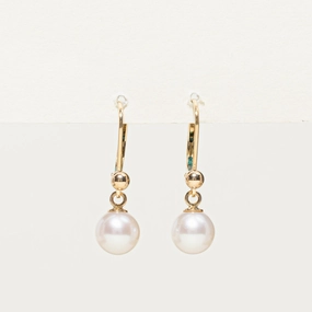 Glam Focus Gleaming Highlight 14K Pearl Drop Earrings