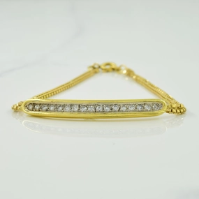 Pave Set Diamond Bracelet | 0.34ctw | 7" | Polished Piece Soft Lighting