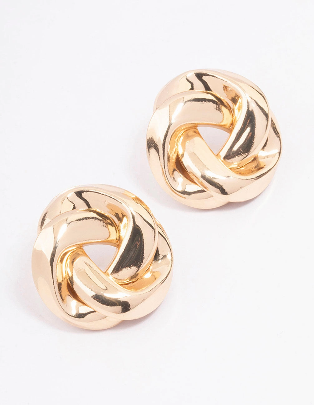 Gold Twisted Rope Circle Stud Earrings Office Piece Classic Choice