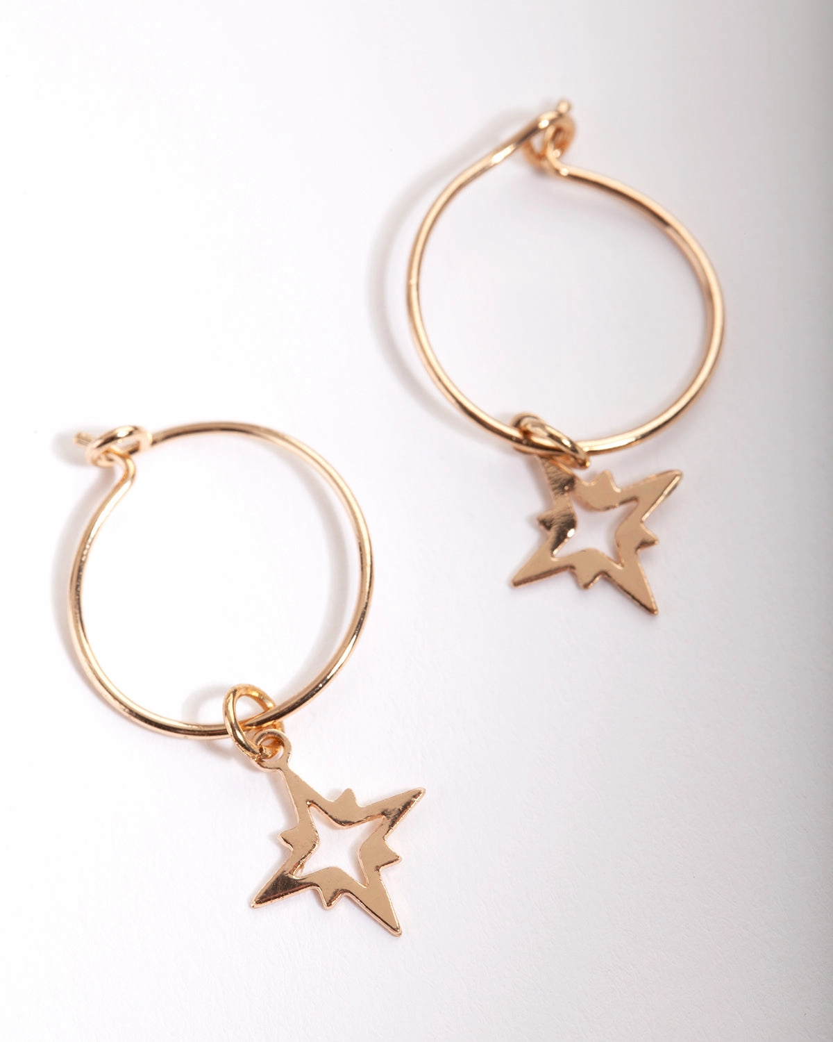 Minimalist Must-Have Graceful Creation Gold 13mm Star Hoop Earrings