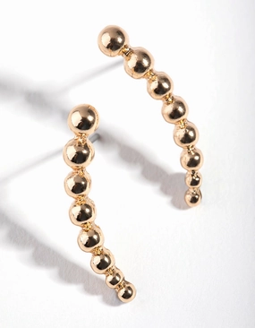 Classic Creation Daytime Item Gold Ball Crawler Earrings