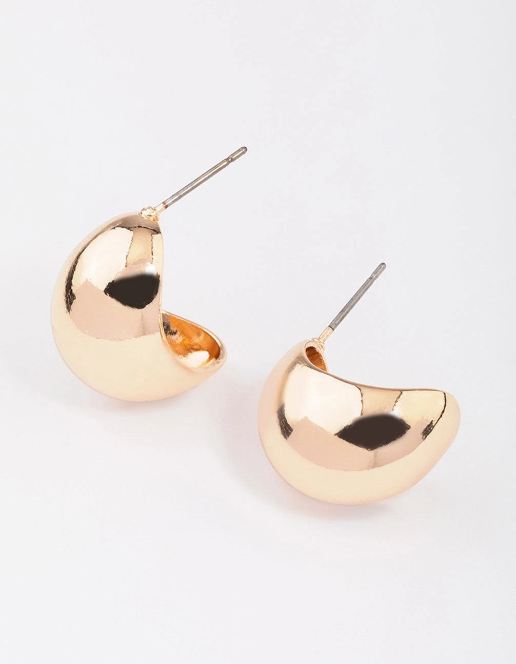 Gold Chubby Ball Huggie Earrings Vintage Selection