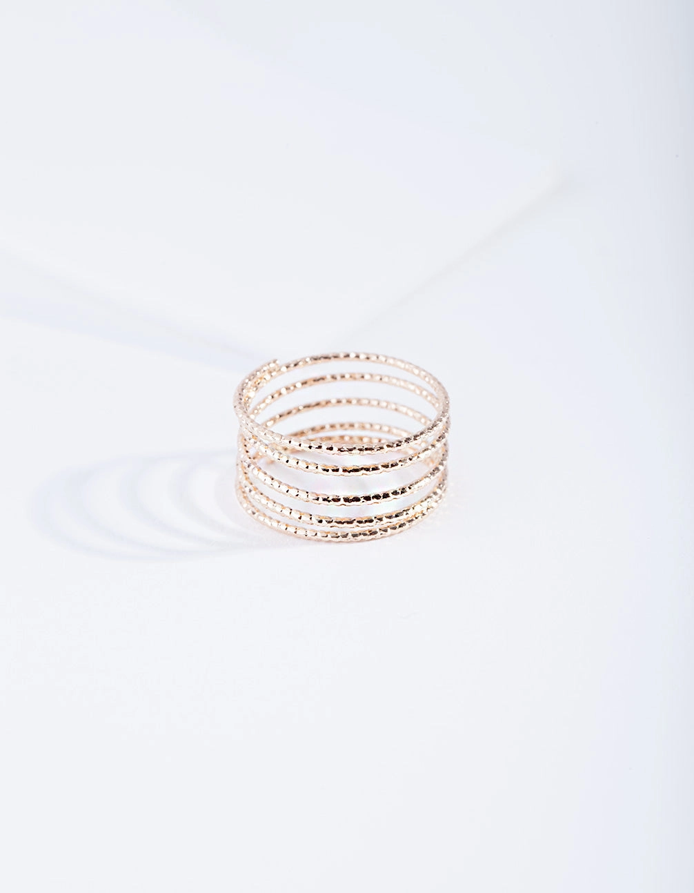 Expert Artistry Gold Diamond Cut Spiral Ring