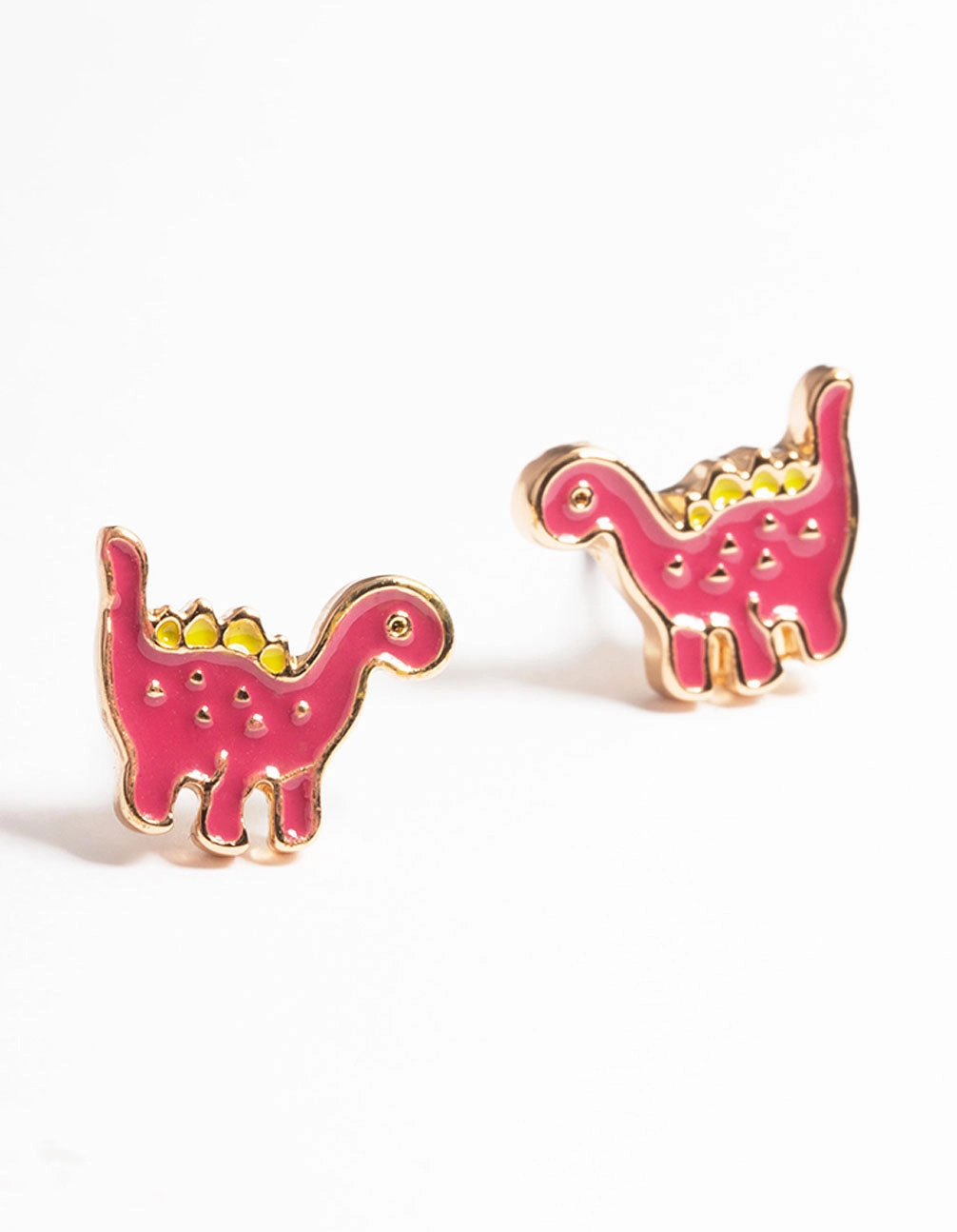 Gold Dinosaur Stud Earrings Creative Accessory
