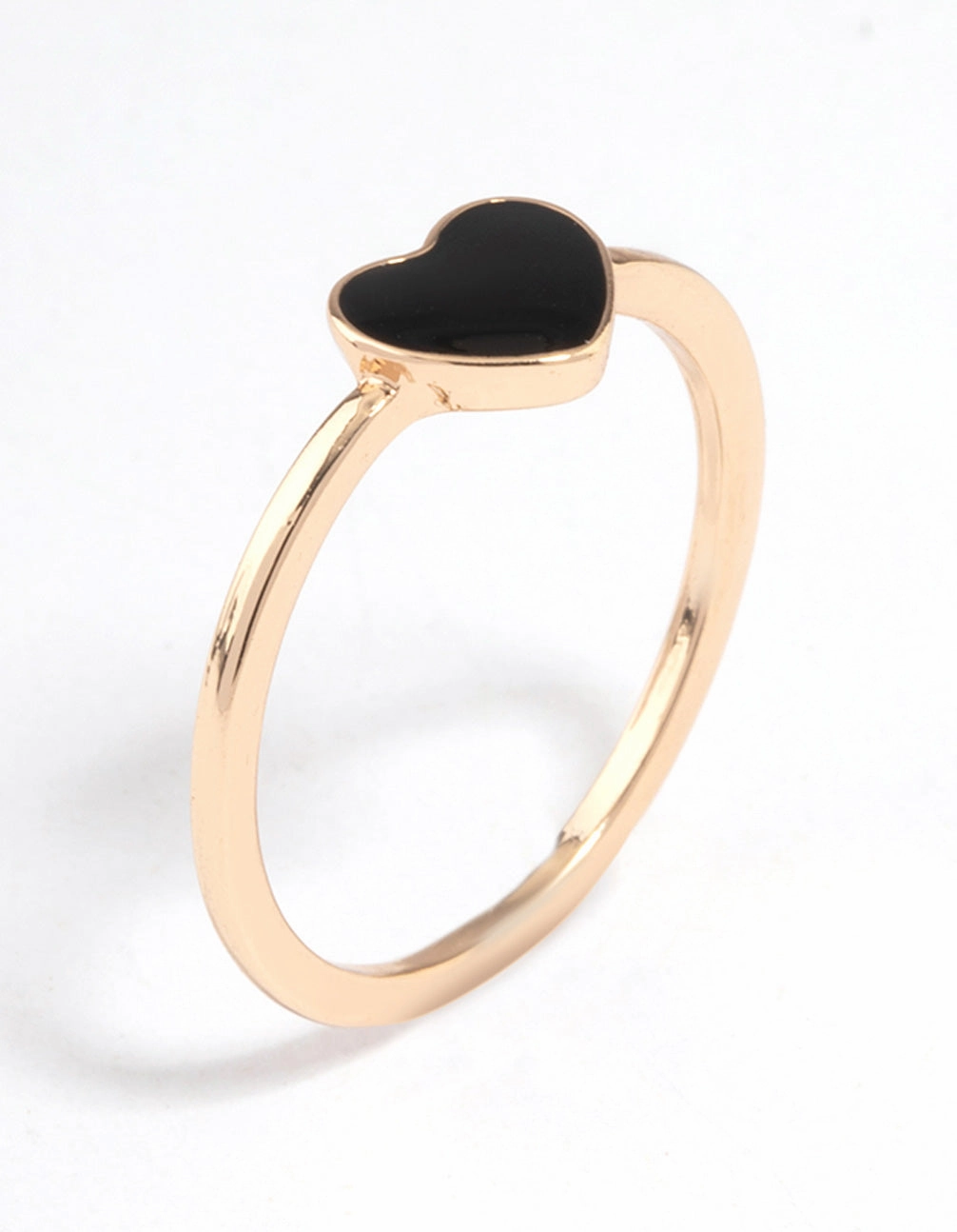 Elegant Sign Elegant Detail Gold Enamel Heart Ring
