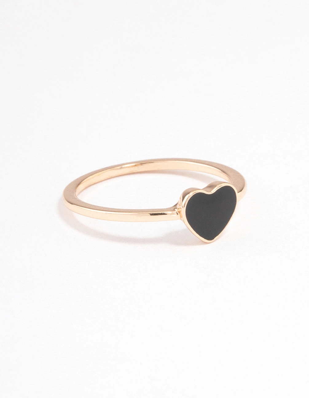 Gold Enamel Heart Ring Durable Construction Adjustable For All