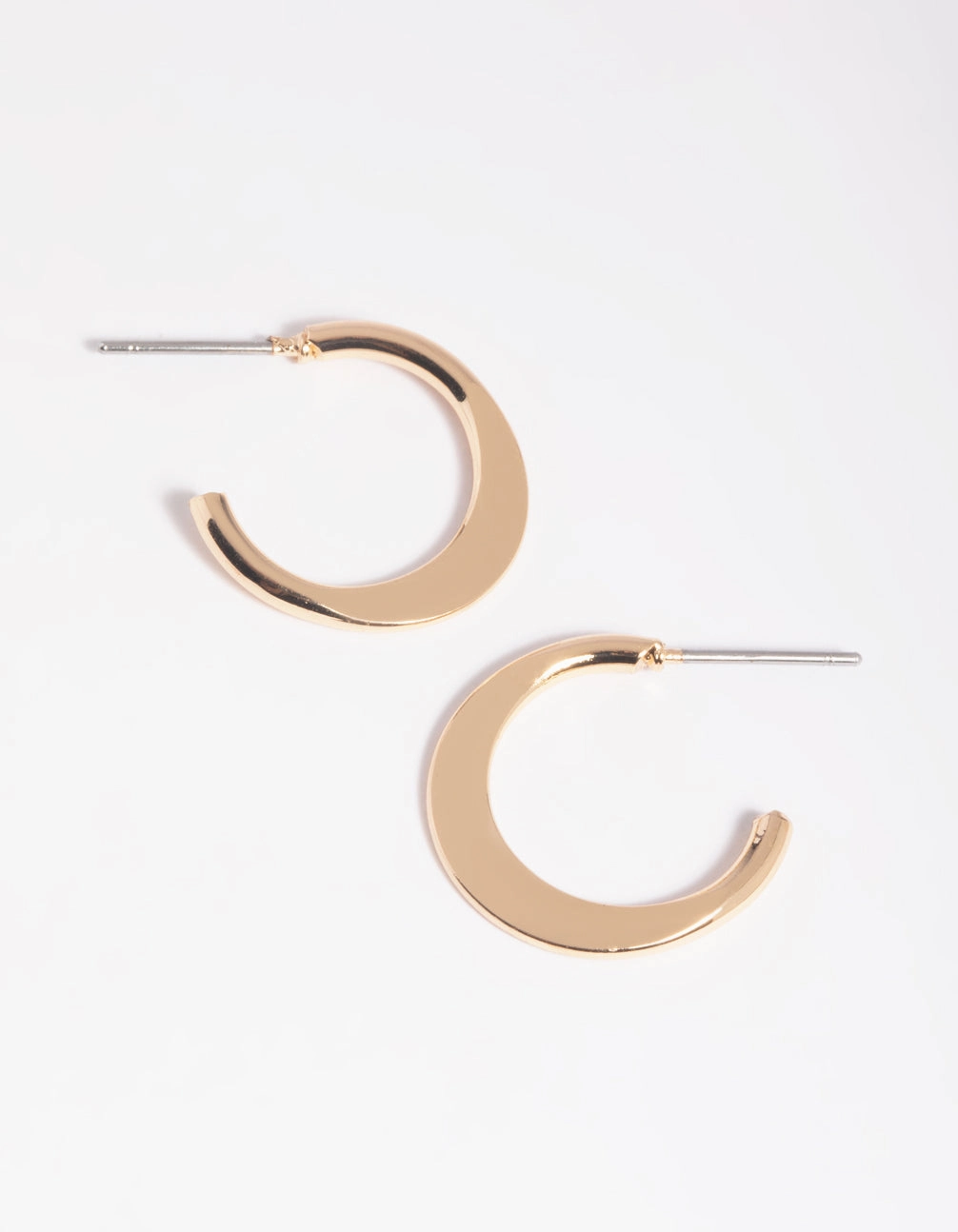 Shiny Must-Have Gold Flat Huggie Hoop Earrings