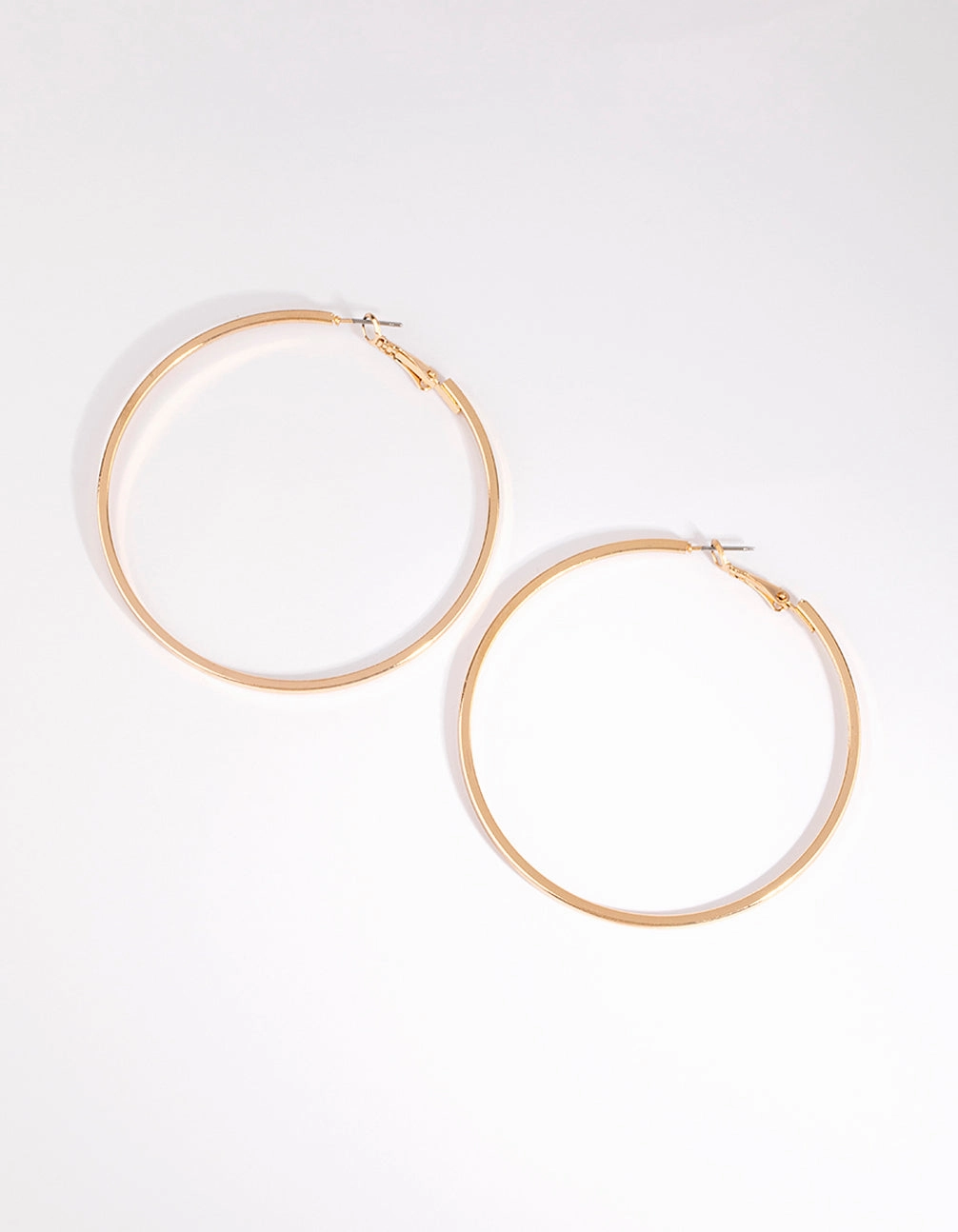 simple design Gold Large Flat Hoop Earrings