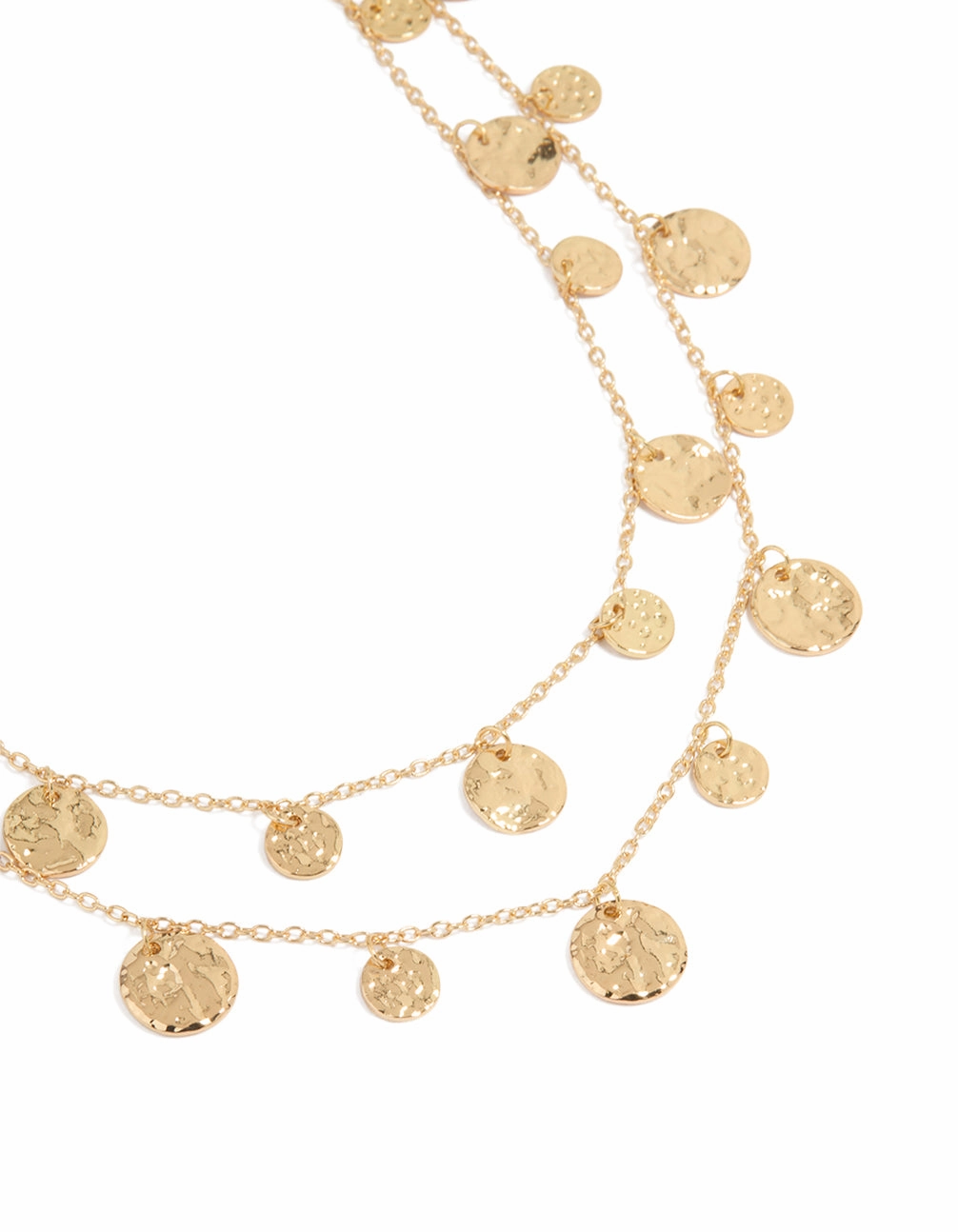 Gold Mini Organic Disc Layered Necklace Luxury Life casual event