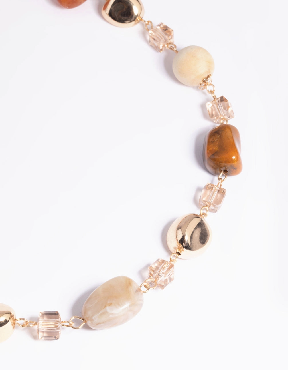 Century Item Gold Mixed Bead Long Necklace