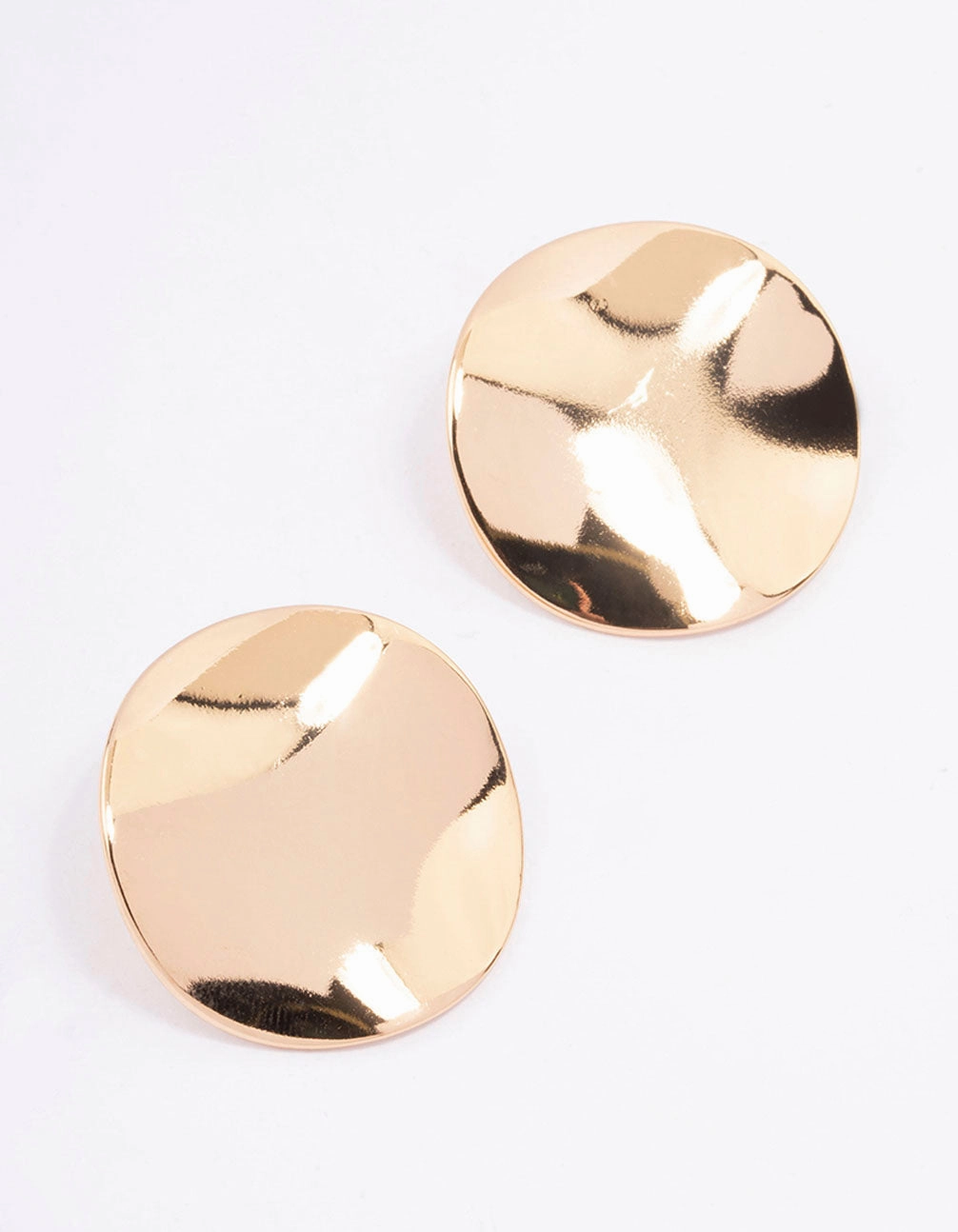 Elegant Piece Iridescent Piece Gold Morphed Disc Stud Earrings