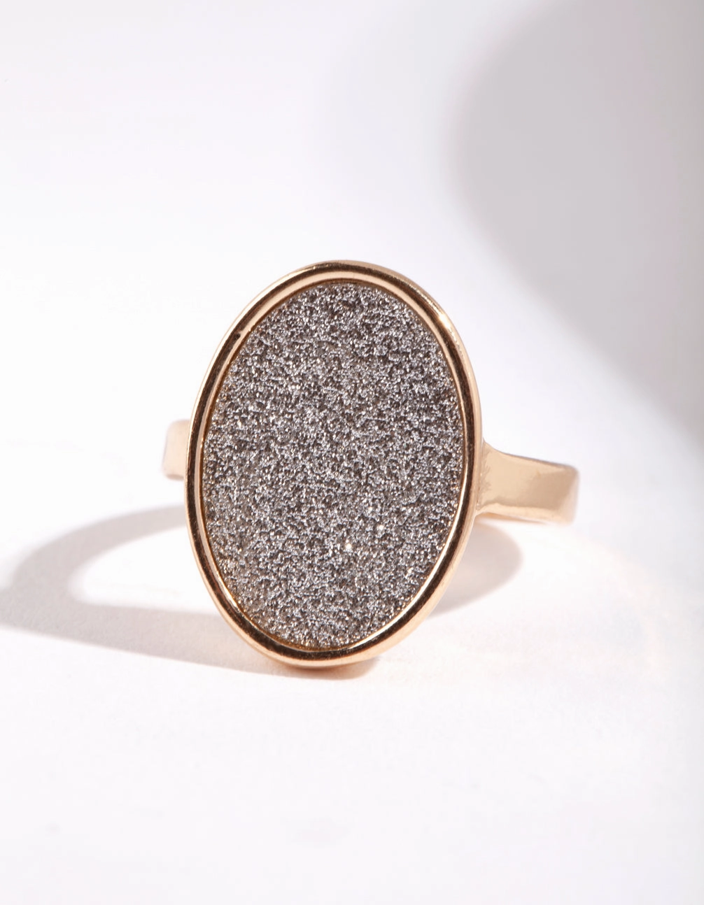 High-End Product Dramatic Detail Gold Oval Glitter Paper Ring